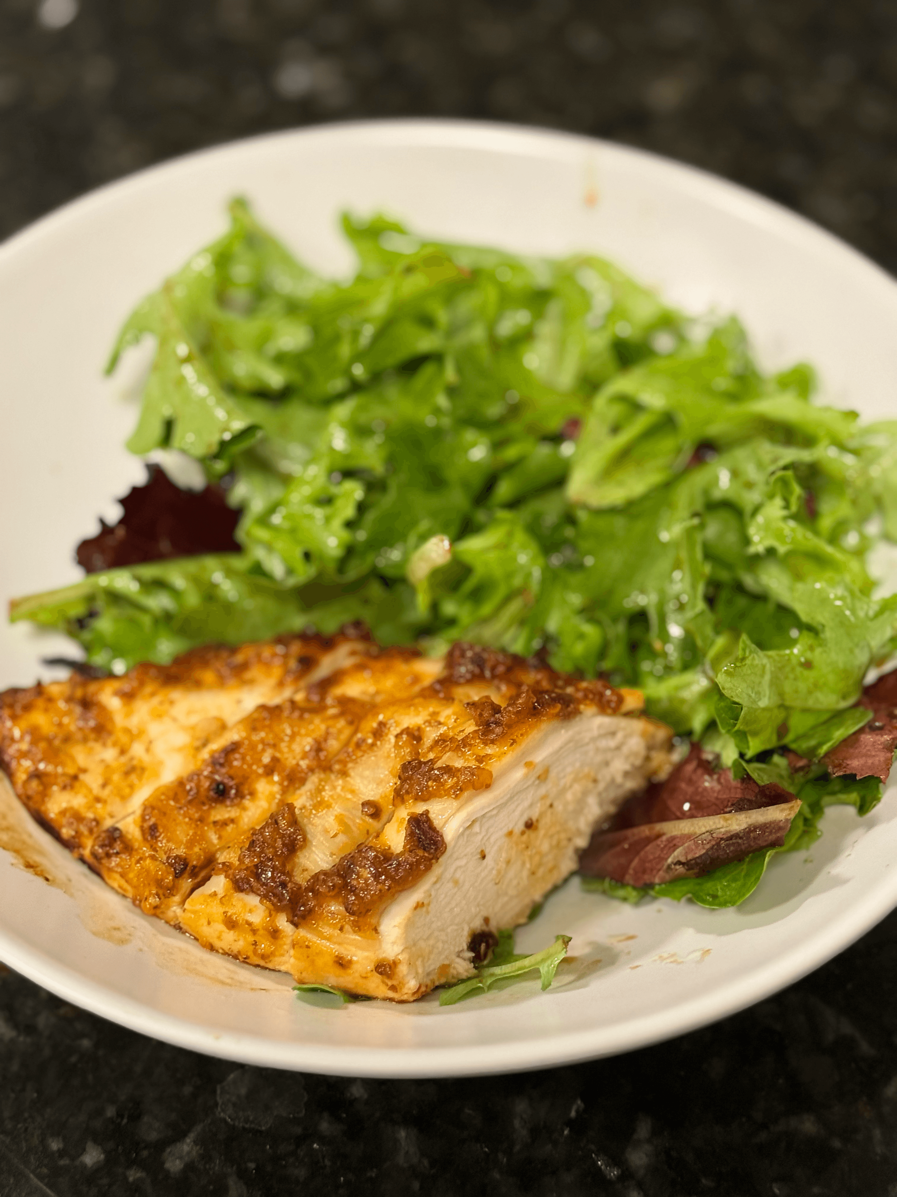 Honey mustard chicken & salad